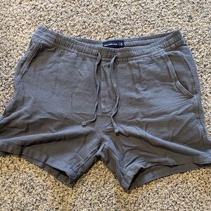 Abercrombie & Fitch Blue/Gray Cotton-Linen Blend Shorts